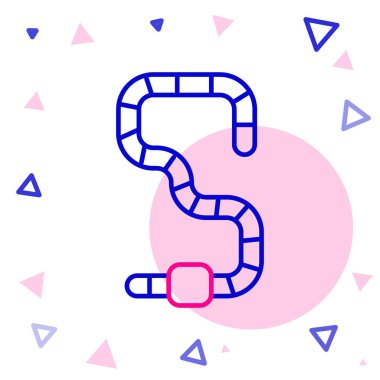 Çizgi Solucanı simgesi beyaz arkaplanda izole edildi. Balık oltası. Renkli taslak konsepti. Vektör.