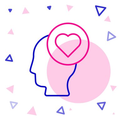 Kırık kalp ya da boşanma simgesi beyaz arka planda izole edilmiş. Aşk sembolü. Sevgililer Günü. Renkli taslak konsepti. Vektör.