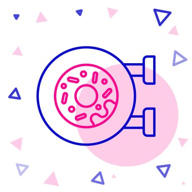 Beyaz arka planda izole edilmiş tatlı jöleli donut. Renkli taslak konsepti. Vektör.