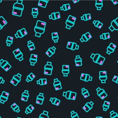 Çizgi tuvalet klozeti ikonu siyah arka planda izole edilmiş. Vektör.