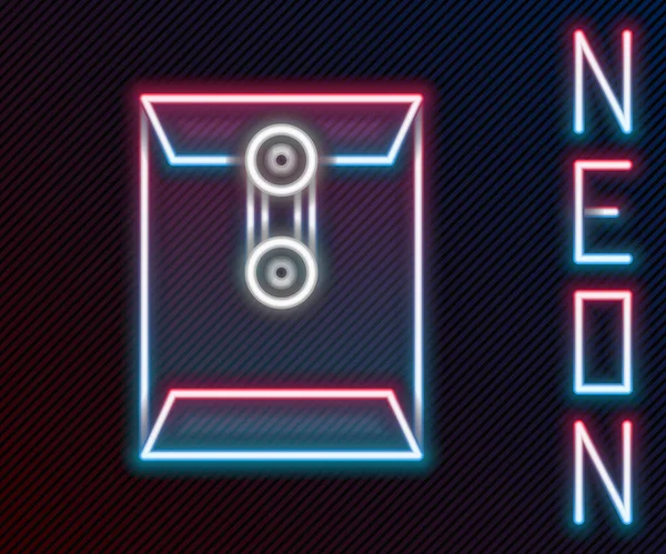 Zářící Neonová Čára Ikona Obálky Izolovaná Černém Pozadí Symbol Dopisu — Stockový vektor