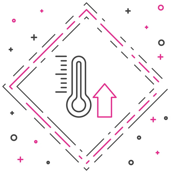 Thermomètre Météorologie Linéaire Mesurant Icône Isolée Sur Fond Blanc Équipement — Image vectorielle