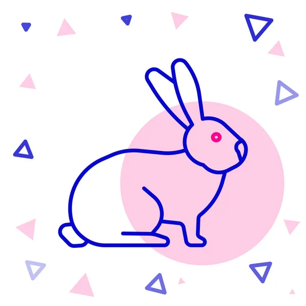 Ikona Line Rabbit Izolovaná Bílém Pozadí Barevný Koncept Vektor — Stockový vektor