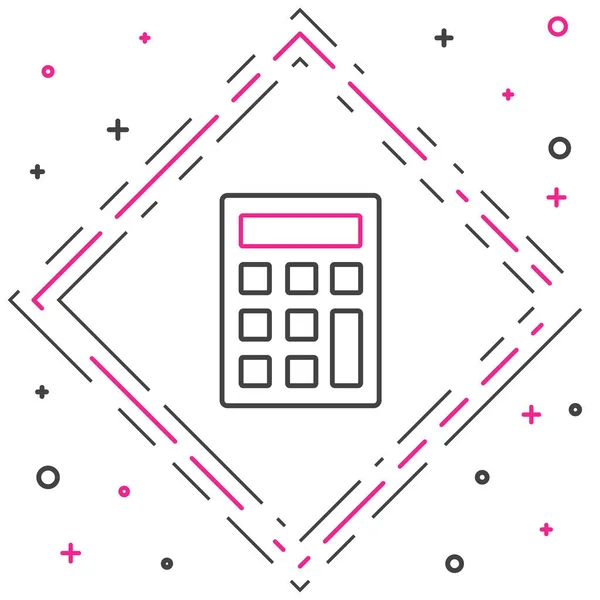 Linia Kalkulator Ikona Izolować Biały Tło Symbol Księgowości Obliczenia Biznesowe — Wektor stockowy