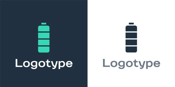 Logotype Batterij Laadniveau Indicator Pictogram Geïsoleerd Witte Achtergrond Logo Ontwerp — Stockvector