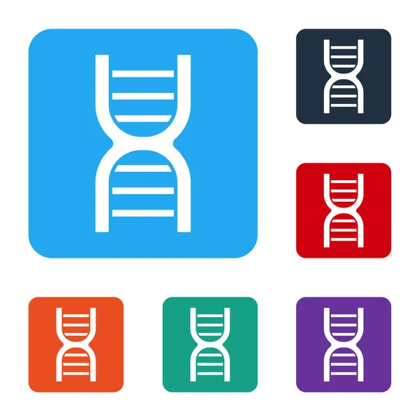 Weißes Dna Symbol Isoliert Auf Weißem Hintergrund Setzen Sie Symbole — Stockvektor