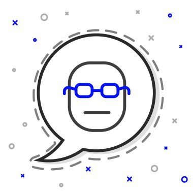 Çizgi Poker oyuncusu simgesi beyaz arkaplanda izole edildi. Renkli taslak konsepti. Vektör İllüstrasyonu.