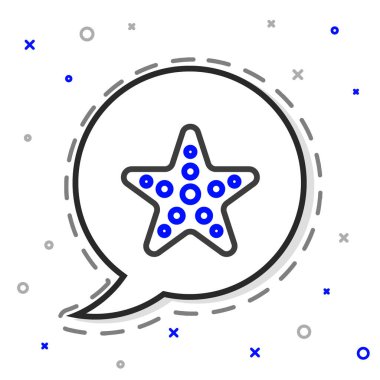 Denizyıldızı simgesi beyaz arkaplanda izole edildi. Renkli taslak konsepti. Vektör İllüstrasyonu.