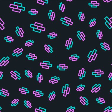 Line Bricks simgesi siyah arkaplanda izole edilmiş. Vektör İllüstrasyonu.