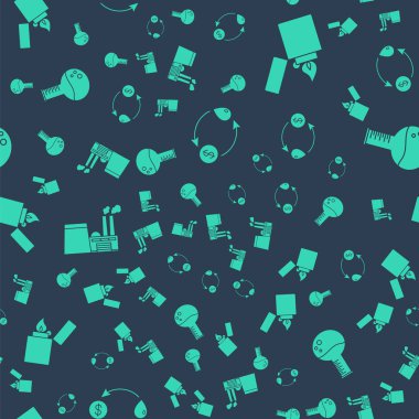 Petrol değişimi, çakmak gazı, petrol sanayi fabrikası binası ve petrol test tüpünü pürüzsüz desene ayarlayın. Vektör.