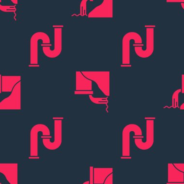 Endüstriyel metalik boruyu ve atık suyu pürüzsüz desene ayarlayın. Vektör.