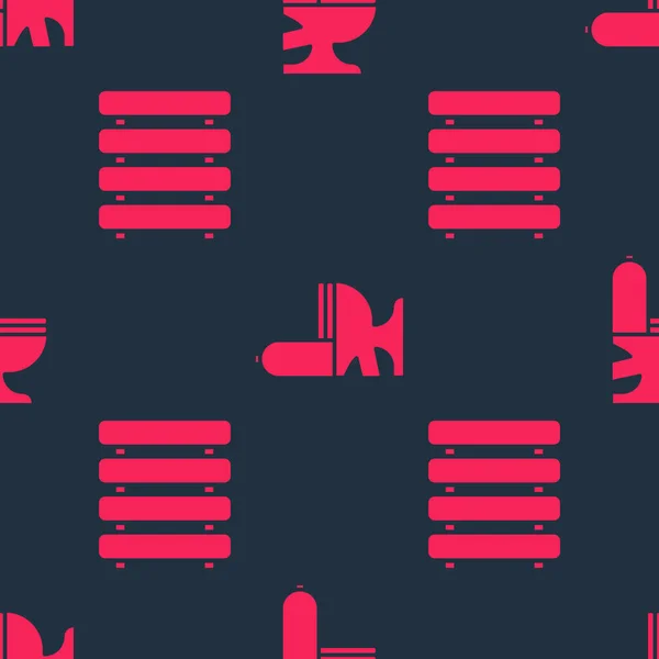 Set Heating radiator and Toilet bowl on seamless pattern. Vector. — Stock Illustration Set Heating Radiator Toilet Bowl Seamless Pattern Vector Royalty Free Stock Illustrations