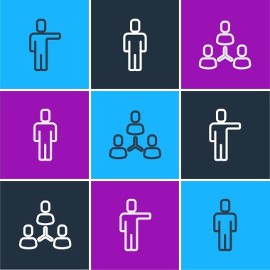 Çizgi başı avcılığı, Proje ekibi üssü ve simgesi. Vektör.