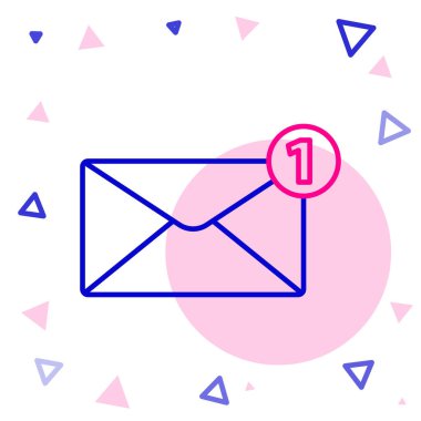 Satır Zarfı simgesi beyaz arkaplanda izole edildi. Mesaj konsepti alındı. Yeni, e-posta gelen mesaj, SMS. Posta servisi. Renkli taslak konsepti. Vektör İllüstrasyonu.