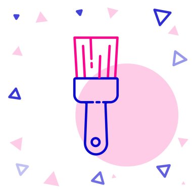 Çizgi fırçası simgesi beyaz arkaplanda izole edildi. Renkli taslak konsepti. Vektör İllüstrasyonu.