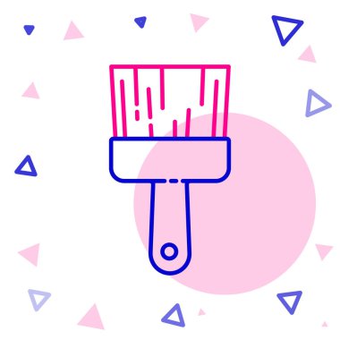 Çizgi fırçası simgesi beyaz arkaplanda izole edildi. Renkli taslak konsepti. Vektör İllüstrasyonu.