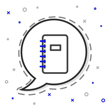 Satır Defteri simgesi beyaz arkaplanda izole edildi. Spiral not defteri simgesi. Okul defteri. Yazı tahtası. Okul günlüğü. Renkli taslak konsepti. Vektör İllüstrasyonu.