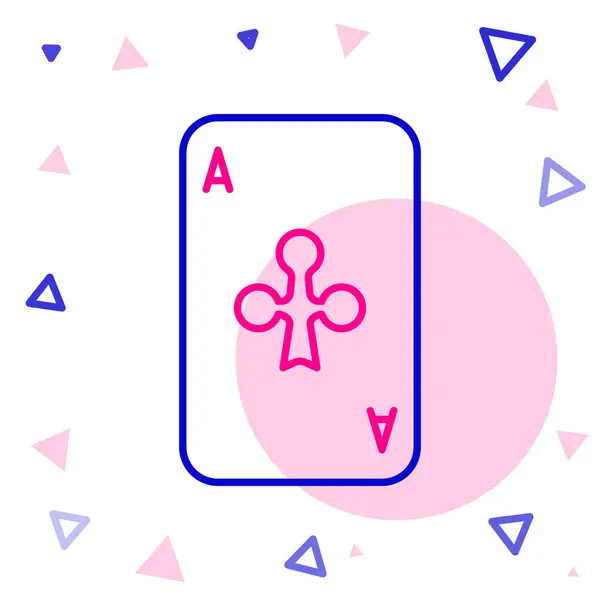 Line Spielkarte Mit Kreuz Symbol Auf Weißem Hintergrund Casino Glücksspiel — Stockvektor