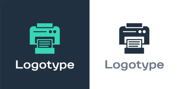 Logotype Printer 아이콘은 배경에서 분리되었다 로고는 템플릿 요소를 디자인 합니다 — 스톡 벡터