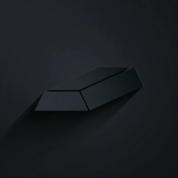 Icône Barres Découpées Papier Isolé Sur Fond Noir Concept Entreprise — Image vectorielle