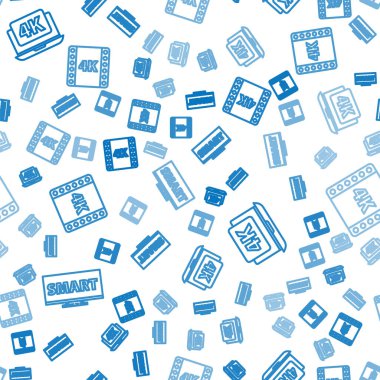 Smart video, dizüstü bilgisayar, 4k video ve 4k film, bant, çerçeve, kusursuz şablon. Vektör.