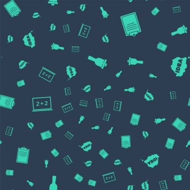 Çalan zili, listeli panoyu, karton tahtayı ve fikri ayarlayın, konuşma baloncuğunu pürüzsüz şekilde ayarlayın. Vektör.