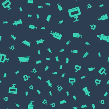 Bir şişe şampuan, küvet ve temizlik malzemesi için kusursuz desen. Vektör.