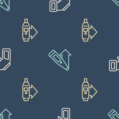 Hat dijital termometreyi ve kusursuz deseni ayarla. Vektör.