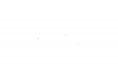 Siyah çizgi askeri bere ikonu beyaz arka planda izole edilmiş. Asker şapkası. Ordu şapkası. Savaş şapkası. 4K Video hareketli grafik canlandırması