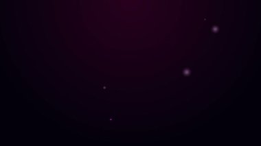 Parlayan neon çizgisi Yürüyüş sırt çantası simgesi siyah arkaplanda izole edildi. Kamp ve dağ gezisi sırt çantası. 4K Video hareketli grafik canlandırması