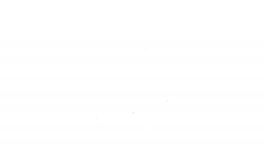 Siyah çizgi simgesi beyaz arkaplanda izole edildi. 4K Video hareketli grafik canlandırması