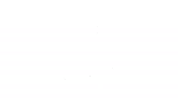 Černá čára Ikona rakety izolovaná na bílém pozadí. Grafická animace pohybu videa 4K — Stock video