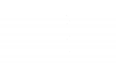 Siyah çizgi El bombası ikonu beyaz arka planda izole edildi. Bomba patlaması. 4K Video hareketli grafik canlandırması