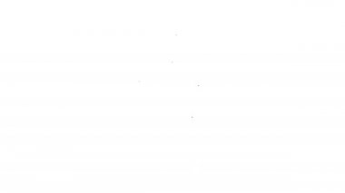 Siyah çizgi sembolü beyaz arkaplanda izole edildi. Askeri rozet işareti. 4K Video hareketli grafik canlandırması