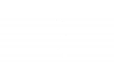 Beyaz arka planda siyah çizgili askeri bıçak ikonu var. 4K Video hareketli grafik canlandırması