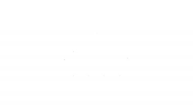 Siyah çizgi Mars gezgini simgesi beyaz arka planda izole edildi. Uzay aracı. Ay yürüyüşü işareti. Gezegen yüzeyini incelemek için bir cihaz. 4K Video hareketli grafik canlandırması