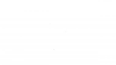 Beyaz arkaplanda siyah çizgi uydu simgesi izole edildi. 4K Video hareketli grafik canlandırması