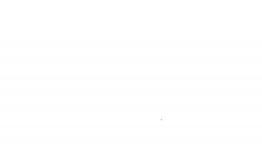 Siyah çizgi göktaşı simgesi beyaz arkaplanda izole edildi. 4K Video hareketli grafik canlandırması