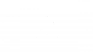 Siyah çizgi UFO uçan uzay gemisi simgesi beyaz arkaplanda izole edildi. Uçan daire. Uzaylı uzay gemisi. Gelecekteki bilinmeyen uçan nesne. 4K Video hareketli grafik canlandırması