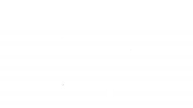 Siyah çizgi astronot başlığı simgesi beyaz arkaplanda izole edildi. 4K Video hareketli grafik canlandırması