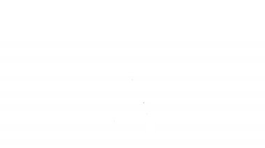 Siyah çizgi roket gemi simgesi beyaz arkaplanda izole edildi. Uzay yolculuğu. 4K Video hareketli grafik canlandırması