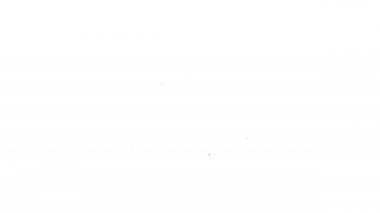 Siyah çizgi roket gemi simgesi beyaz arkaplanda izole edildi. Uzay yolculuğu. 4K Video hareketli grafik canlandırması