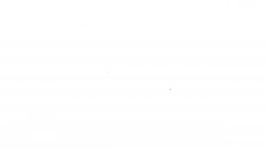 Siyah çizgi UFO uçan uzay gemisi simgesi beyaz arkaplanda izole edildi. Uçan daire. Uzaylı uzay gemisi. Gelecekteki bilinmeyen uçan nesne. 4K Video hareketli grafik canlandırması