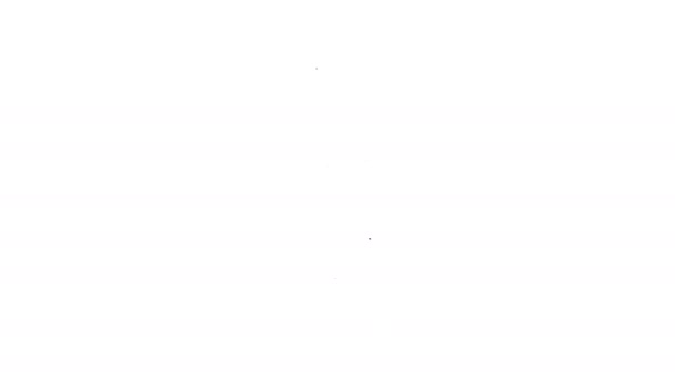 Zwarte lijn Walkie talkie icoon geïsoleerd op witte achtergrond. Draagbare radio zender icoon. Radio zendontvanger teken. 4K Video motion grafische animatie — Stockvideo