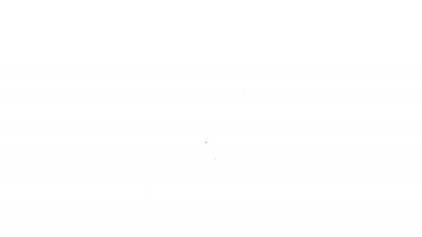 Μαύρη γραμμή Sword εικονίδιο απομονώνονται σε λευκό φόντο. Μεσαιωνικό όπλο. 4K Γραφική κίνηση κίνησης βίντεο — Αρχείο Βίντεο