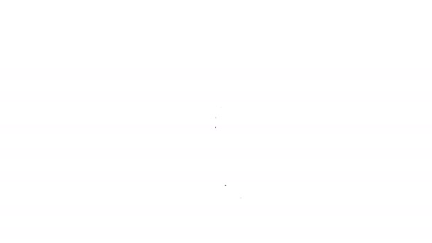 Schwarze Linie Menschliche Zielsportart zum Schießen Ikone isoliert auf weißem Hintergrund. Saubere Scheibe mit Zahlen für Schießstand oder Schießen. 4K Video Motion Grafik Animation — Stockvideo