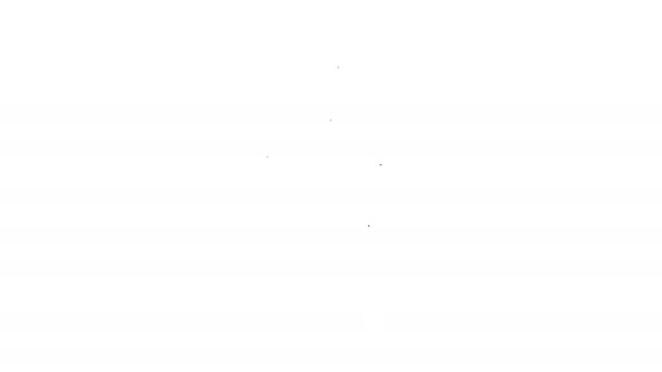 Ligne noire icône Chevron isolé sur fond blanc. Panneau d'insigne militaire. Animation graphique de mouvement vidéo 4K — Video