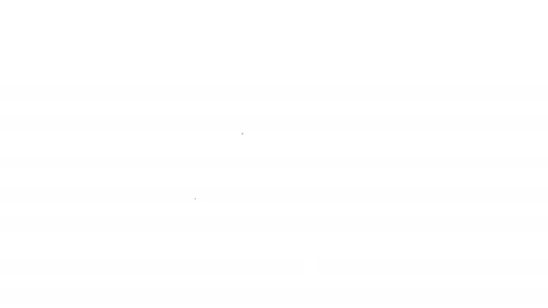 Linea nera Icona della stella cadente isolata su sfondo bianco. Stella cadente con sentiero stellare. Meteoroide, meteorite, cometa, asteroide, icona stellare. Animazione grafica 4K Video motion — Video Stock