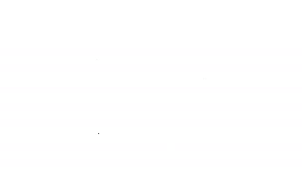 Ligne noire icône du casque astronaute isolé sur fond blanc. Animation graphique de mouvement vidéo 4K — Video