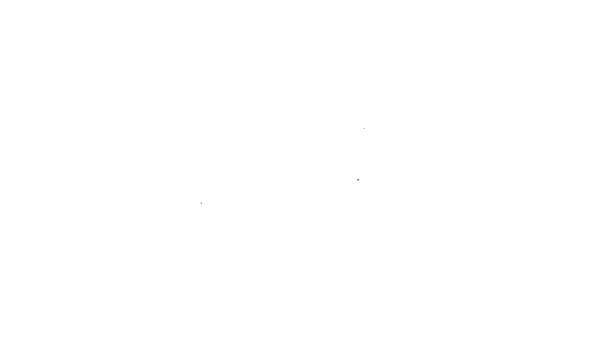 Icono de globo terráqueo de línea negra aislado sobre fondo blanco. Signo del mundo o la Tierra. Símbolo global de Internet. Formas geométricas. Animación gráfica de vídeo 4K — Vídeo de stock